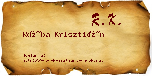 Rába Krisztián névjegykártya